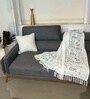 Palm White 100% Cotton 50x90 Inches Sofa Throw Palm White 100% Cotton 50x90 Inches Sofa Throw