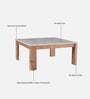 Paloma Solid Wood Coffee table In Natural Finish With Porcelain Top