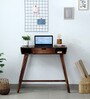 Tabor Sheesham Wood Writing Table In Rustic Teak Finish