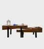 Panache Nesting Centre Tables In Chestnut White Finish