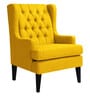 Panas Fabric Wing Chair in Bold Yellow Colour