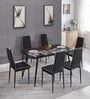 Pandion 4 Seater Dining Set in Black Finish