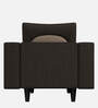 Pangram Fabric 1 Seater Sofa In Dark Brown Colour