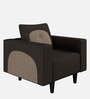 Pangram Fabric 1 Seater Sofa In Dark Brown Colour