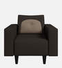 Pangram Fabric 1 Seater Sofa In Dark Brown Colour