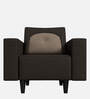 Pangram Fabric 1 Seater Sofa In Dark Brown Colour