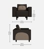 Pangram Fabric 1 Seater Sofa In Dark Brown Colour