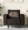 Pangram Fabric 1 Seater Sofa In Dark Brown Colour