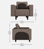 Pangram Fabric 1 Seater Sofa In Taupe Colour