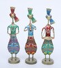 Panjabi Doll Set Of 3 Multicolour Iron Figurines
