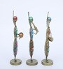 Panjabi Doll Set Of 3 Multicolour Iron Figurines