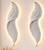 White Feather Design Novelty Wall Light Set of 2