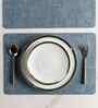 Azure Weave Blue Woven Texture PVC Dining Table Mats (Set of 6)