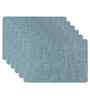 Azure Weave Blue Woven Texture PVC Dining Table Mats (Set of 6)