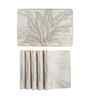 Botanical Glow Golden PVC Dining Table Mats (Set of 6)