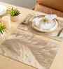 Feather Luxe Golden PVC Dining Table Mats (Set of 6)