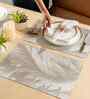 Feather Luxe Silver PVC Dining Table Mats (Set of 6)