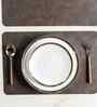 Nordic Leather Brown PVC Dining Table Mats (Set of 6)