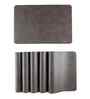 Nordic Leather Brown PVC Dining Table Mats (Set of 6)