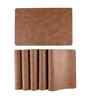 Nordic Leather Light Brown PVC Dining Table Mats (Set of 6)