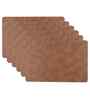 Nordic Leather Light Brown PVC Dining Table Mats (Set of 6)