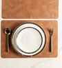 Nordic Leather Light Brown PVC Dining Table Mats (Set of 6)