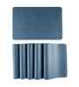 Nordic Leather Navy Blue PVC Dining Table Mats (Set of 6)