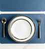 Nordic Leather Navy Blue PVC Dining Table Mats (Set of 6)