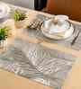 Palm Royale Silver PVC Dining Table Mats (Set of 6)