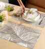 Palm Royale Silver PVC Dining Table Mats (Set of 6)