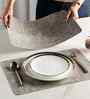 Sandstone Weave Light Grey Woven Texture PVC Dining Table Mats (Set of 6)