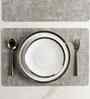 Sandstone Weave Light Grey Woven Texture PVC Dining Table Mats (Set of 6)