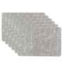 Sandstone Weave Light Grey Woven Texture PVC Dining Table Mats (Set of 6)