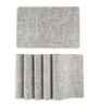 Sandstone Weave Light Grey Woven Texture PVC Dining Table Mats (Set of 6)