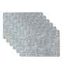 Silver Weave Grey Woven Texture PVC Dining Table Mats (Set of 6)