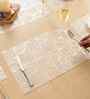 Urban Grid Golden PVC Dining Table Mats (Set of 6)