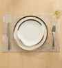 Urban Grid Golden PVC Dining Table Mats (Set of 6)