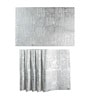 Urban Grid Silver PVC Dining Table Mats (Set of 6)