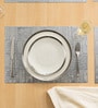 Urban Grid Silver PVC Dining Table Mats (Set of 6)
