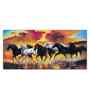 Panoramic Running Seven Horses Abstract Wall Painting