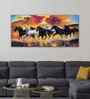Panoramic Running Seven Horses Abstract Wall Painting