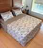 Brown 100% Cotton Floral 250 GSM Double Bed AC Comforter