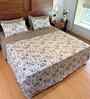 Brown 100% Cotton Floral 250 GSM Double Bed AC Comforter