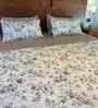 Brown 100% Cotton Floral 250 GSM Double Bed AC Comforter