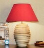 Henry Black Cotton Shade Night Lamp With Wood Base