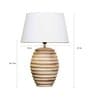 Montage White Cotton Shade Night Lamp With Wood Base