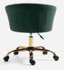 Paolo Velvet Fabric Guest Chair In Green & Black Colour