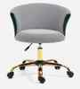 Paolo Velvet Fabric Guest Chair In Green & Black Colour