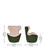 Paolo Cafe Chair Revolving Chair With Swivel Function In Green & White Colour