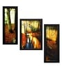 Paper 28.5 x 0.2 x 19 Inch Multicolor Forest Landscape Framed Art Prints